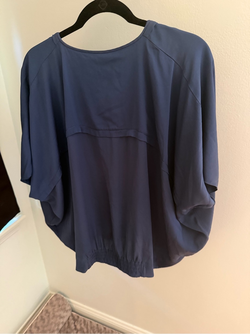 Diane Von Furstenberg Slate Blue Dolman-Sleeve Blouse